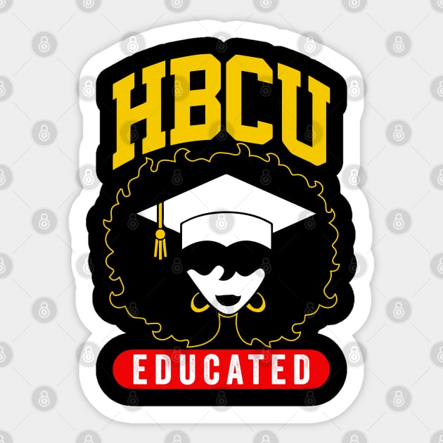 HBCU Educated Black Girl Graduation Cap Graphic Gift Sticker by BadDesignCo